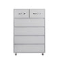 Jen 41" Tall Dresser, 6 Drawers, Inset Handles, Glossy Gray By Casagear Home