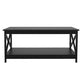 Hep 40’’ Coffee Table 1 Shelf Crossed Accent Frame Black By Casagear Home BM302005