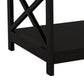 Hep 40’’ Coffee Table 1 Shelf Crossed Accent Frame Black By Casagear Home BM302005