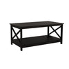 Hep 40’’ Coffee Table 1 Shelf Crossed Accent Frame Black By Casagear Home BM302005