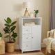 39" Storage Cabinet with 3 Drawers, 1 Open Shelf, White By Casagear Home