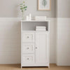 39" Storage Cabinet with 3 Drawers, 1 Open Shelf, White By Casagear Home
