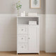 39" Storage Cabinet with 3 Drawers, 1 Open Shelf, White By Casagear Home