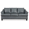 88 Inch Modern Plush Sofa Loose Pillow Back Charcoal Gray Leather By Casagear Home BM302033