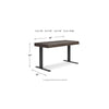 55 Inch Desk, Power Adjustable Height, USB Ports, Wood Grain, Dark Brown By Casagear Home