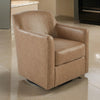 Ashley 32" Plush Swivel Accent Chair, Shelter Arms, Faux Leather