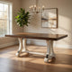 Ashley 70-86" Extendable Dining Table, Trestle, 2 Tone Brown White