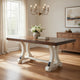 Ashley 70-86" Extendable Dining Table, Trestle, 2 Tone Brown White