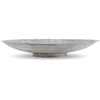 20 Inch Round Decorative Bowl with Vintage White Accent Finish, Gray Metal By Casagear Home