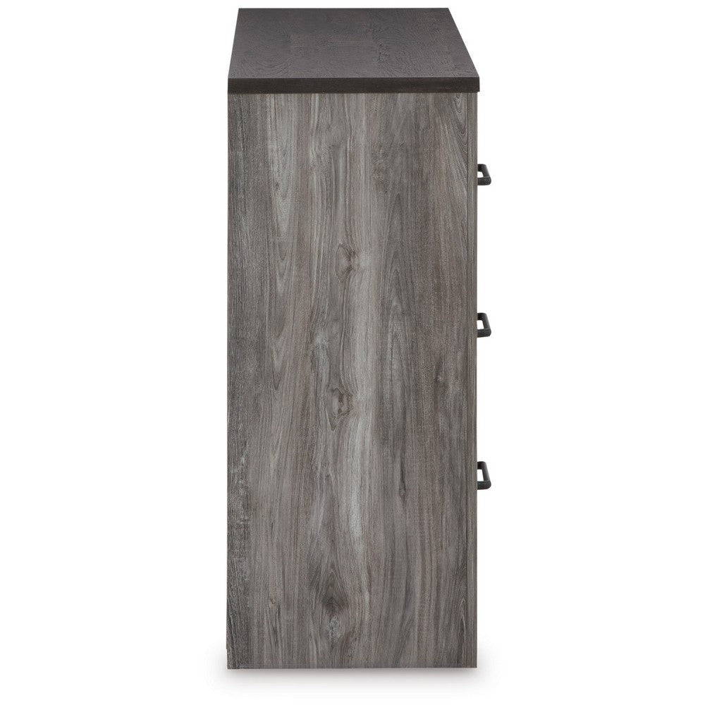 59 Inch Wide Dresser with 6 Drawers Metal Bar Handles Distressed Gray By Casagear Home BM302081