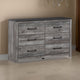 Ashley 59" Wide Dresser with 6 Drawers, Metal Bar Handles, Gray