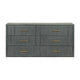 Cid Lime 63 Inch Wide Dresser Chest 6 Gliding Drawers Reeded Lines Gray By Casagear Home BM302107