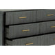 Cid Lime 63 Inch Wide Dresser Chest 6 Gliding Drawers Reeded Lines Gray By Casagear Home BM302107