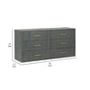 Cid Lime 63 Inch Wide Dresser Chest 6 Gliding Drawers Reeded Lines Gray By Casagear Home BM302107