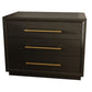 Cid Mizo 32 Inch Nightstand, 3 Drawers, Gray Solid Wood, Sturdy Plinth Base By Casagear Home