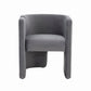 Cid 24 Inch Accent Chair, Soft Gray Velvet, Curved Backrest, Panel Base By Casagear Home