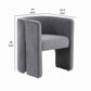 Cid 24 Inch Accent Chair Soft Gray Velvet Curved Backrest Panel Base By Casagear Home BM302133