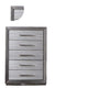 Reno 52 Inch Tall Dresser Chest Brushed Gray Wood Chrome Bracket Legs BM302135