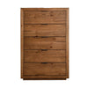 Lier 48 Inch Tall Dresser Chest Brown Wood 5 Drawers Integrated Handles By Casagear Home BM302140