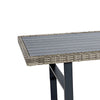 Foca 63 Inch Outdoor Rectangular Dining Table Adjustable Height Wicker BM302142