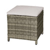 Foca 18 Inch Outdoor Square Ottoman Set of 2 Gray Fabric Faux Wicker BM302145
