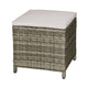 Foca 18 Inch Outdoor Square Ottoman Set of 2 Gray Fabric Faux Wicker BM302145