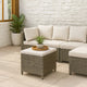Foca 18 Inch Outdoor Square Ottoman, Set of 2, Gray Fabric, Faux Wicker