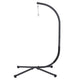 76 Inch Outdoor Swinging Chair Stand Bold Black Steel 4 Legged Base BM302148