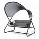 66 Inch Outdoor Swing Chair Double Hanging Sturdy Steel Frame Black BM302149
