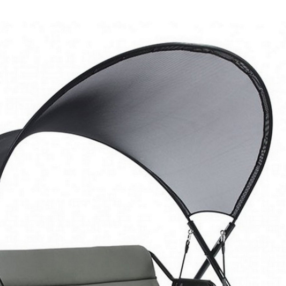 66 Inch Outdoor Swing Chair Double Hanging Sturdy Steel Frame Black BM302149