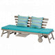 59-78 Inch Outdoor Convertible Sofa Turquoise Two Wheels Gray BM302151