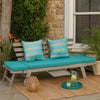 59-78 Inch Outdoor Convertible Sofa, Turquoise, Two Wheels, Gray