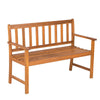 48 Inch Outdoor Wood Bench, Slatted, Weather Resistant, Rich Light Brown By Casagear Home