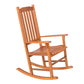 33 Inch Outdoor Rocking Chair, Natural Brown Wood, Slatted, Wide Armrests By Casagear Home