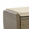 Ankia 21 Inch Outdoor Square Ottoman Set of 2 Beige Fabric Faux Wicker BM302160
