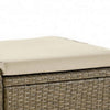Ankia 21 Inch Outdoor Square Ottoman Set of 2 Beige Fabric Faux Wicker BM302160