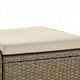 Ankia 21 Inch Outdoor Square Ottoman Set of 2 Beige Fabric Faux Wicker BM302160