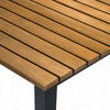 Ankia 59 Inch Outdoor Patio Dining Table, Slatted Top, Aluminium, Brown By Casagear Home