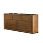 Lier 64 Inch Dresser Walnut Brown Wood 7 Drawers Integrated Handles By Casagear Home BM302176