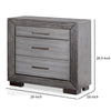 Reno 27 Inch Nightstand Brushed Gray Wood Chrome Bracket Legs USB Ports By Casagear Home BM302183