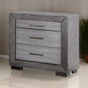 Reno 27 Inch Nightstand, Brushed Gray Wood, Chrome Bracket Legs, USB Ports By Casagear Home