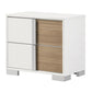 Eine 23 Inch 2 Drawer Two Tone Nightstand, Wood Accents, White, Brown  By Casagear Home