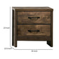 Dyna 24 Inch Wood Nightstand, 2 Drawers, Bar Handles, Rich Textured Brown By Casagear Home