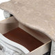 Nero 30 Inch Nightstand 2 Drawers Marble Surface Carved Details White BM302188