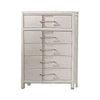 Varos 48 Inch Tall Dresser Chest, 5 Drawers, Nickel Bar Handles, White