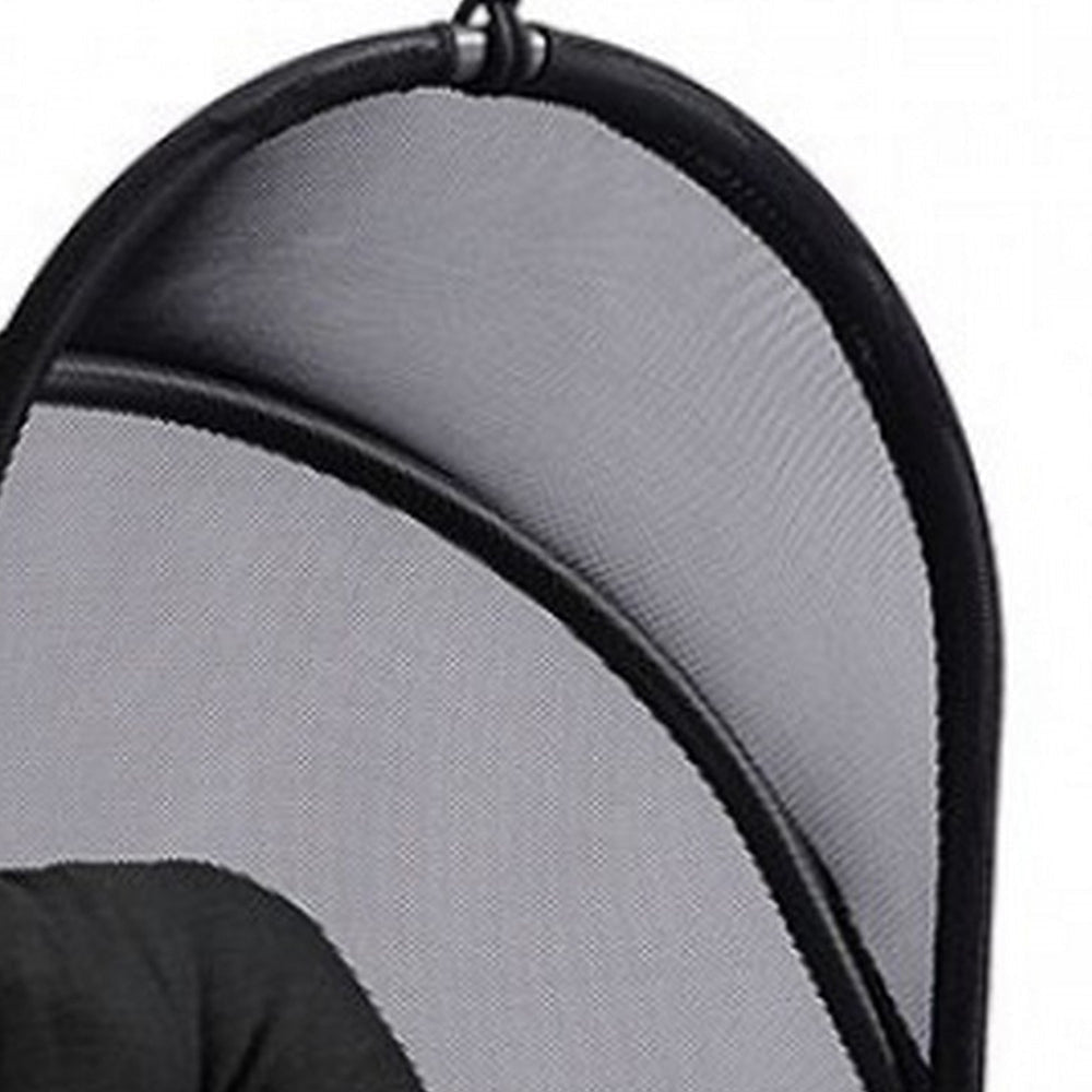 28 Inch Swing Chair Breathable Mesh Shade Sturdy Steel Frame Black BM302222