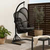 28 Inch Swing Chair, Breathable Mesh Shade, Sturdy Steel Frame, Black
