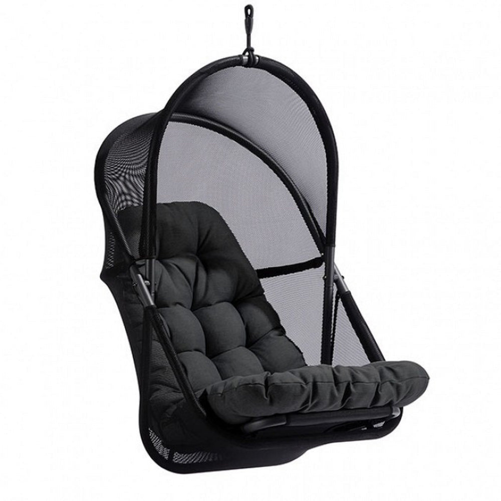28 Inch Swing Chair, Breathable Mesh Shade, Sturdy Steel Frame, Black