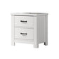 Jermy 22 Inch Nightstand 2 Drawers Black Handles Crisp White Finish By Casagear Home BM302230