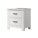 Jermy 22 Inch Nightstand 2 Drawers Black Handles Crisp White Finish By Casagear Home BM302230